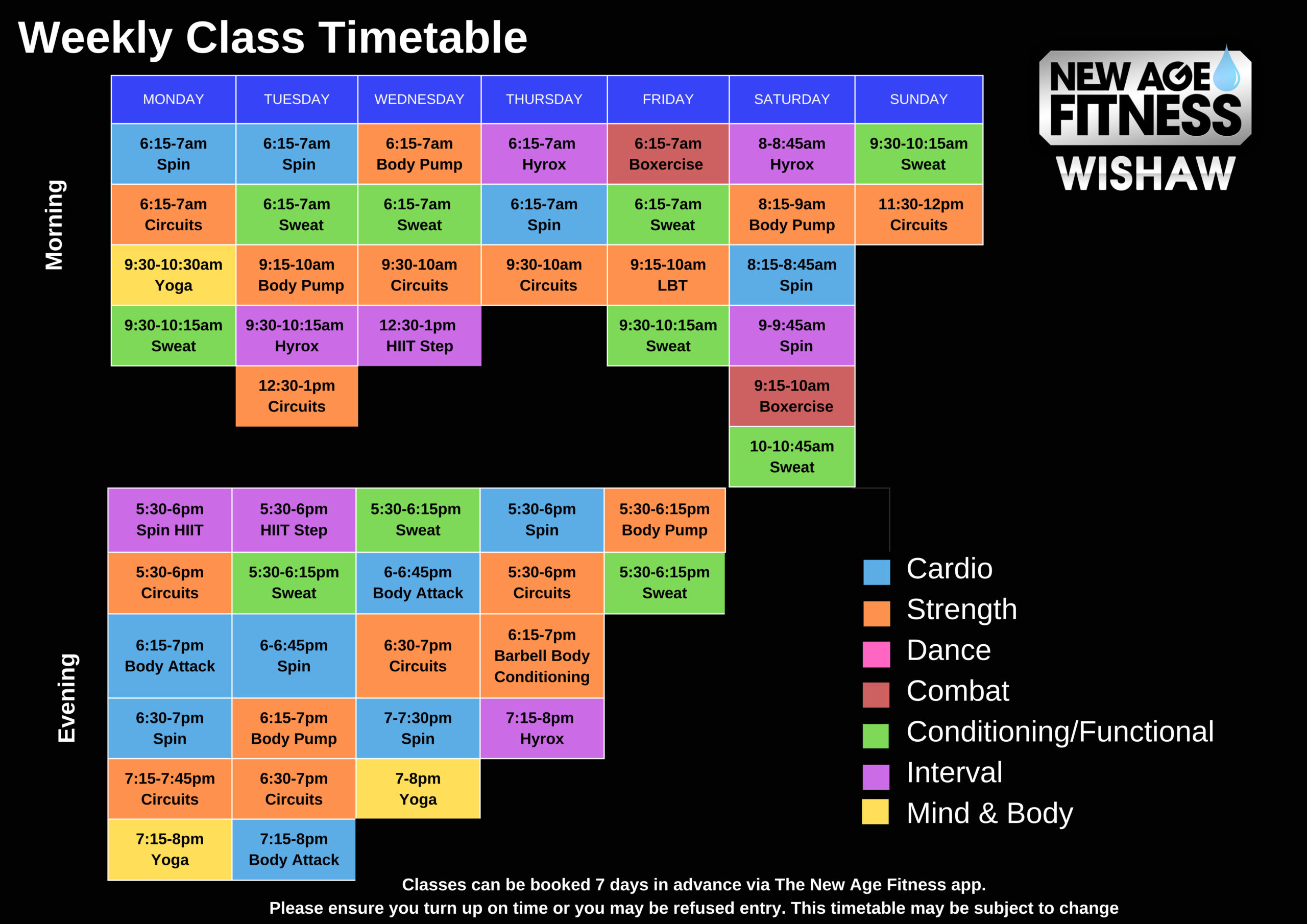New Age Fitness Wishaw Timetable Apr